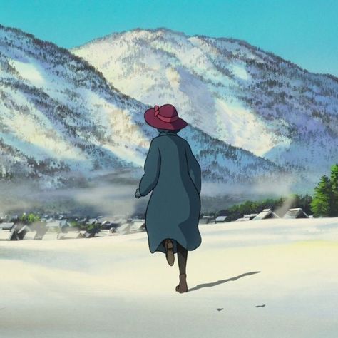 Studio Ghibli Winter Aesthetic, Studio Ghibli Winter, Wind Rises, Studio Ghibli Background, Studio Ghibli Characters, Studio Ghibli Movies, Studio Ghibli Art, Easy Drawings Sketches, Ghibli Movies