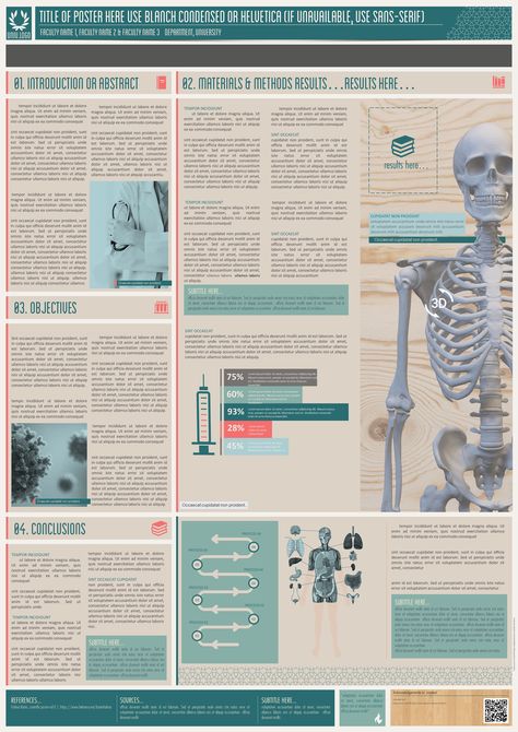 Medical Poster Presentation Ideas, Medical Research Poster, Poster Layout Template, Poster Presentation Ideas, Scientific Poster Template Powerpoint, Medical Poster Design, Research Poster Template, Powerpoint Poster, Conference Poster Template