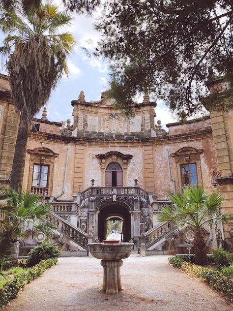 We Found Italy's Strangest Palace Hiding in a Sleepy Sicilian Suburb Sicilian Architecture, Sicilian Villa, Baroque Palace, Sicily Travel, Armchair Travel, Palermo Sicily, Italian Architecture, Fantasy Decor, Covered Garden