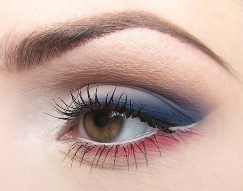 red, white and blue 4th Of July Makeup, Make Up Inspiration, Holiday Makeup, Blue Eyeshadow, Star Spangled, Beauty Eyes, Hazel Eyes, Blue Makeup, I Love Makeup