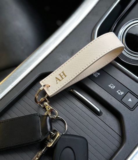 PERSONALISED WRISTLET KEYRING, Monogrammed Key Ring, Initials, Personalised Gift, Car Keychain, Faux Saffiano Leather, Stocking Filler - Etsy Leather Stocking, Ring Initials, Girly Car, Car Essentials, Gift Inspo, Car Gift, Cute Car Accessories, Car Gifts, Cute Keychain