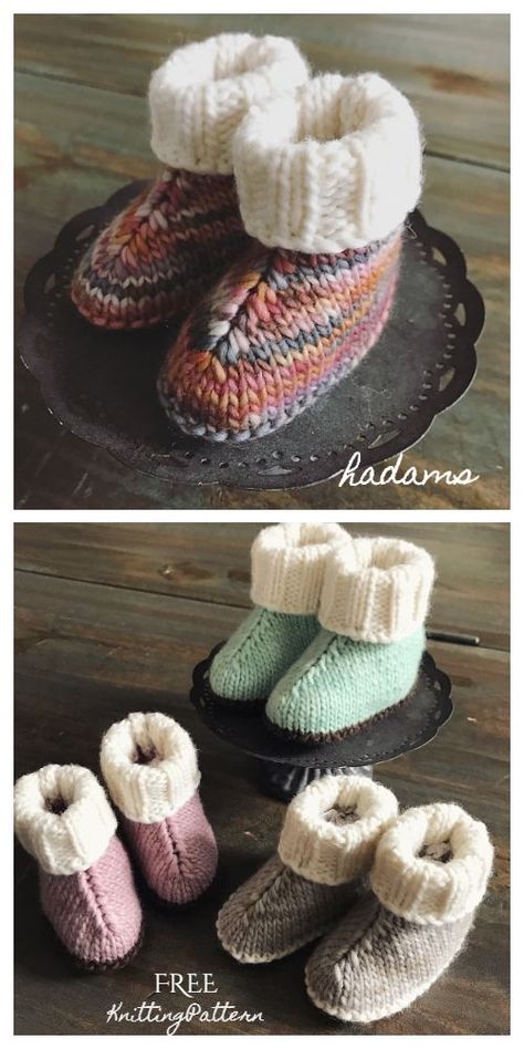 Baby Socks Knitting Pattern, Baby Boy Knitting Patterns Free, Easy Baby Knitting Patterns, Boys Knitting Patterns Free, Knitted Baby Booties, Baby Booties Free Pattern, Crochet Baby Booties Pattern, Ugg Booties, Knitted Slippers Pattern