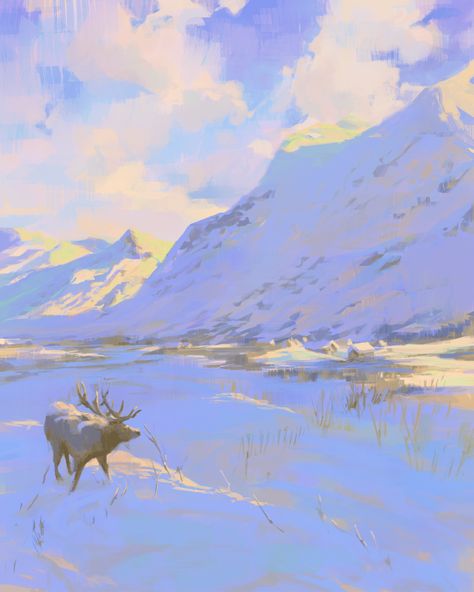 Winter days on Behance Landscape Concept, Background Drawing, Fantasy Paintings, Matte Painting, Winter Art, Traditional Paintings, Environment Concept Art, 영감을 주는 캐릭터, Environmental Art