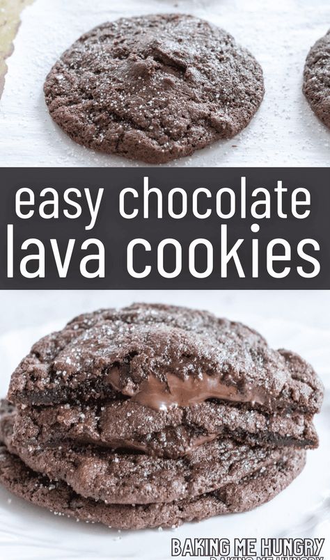 Molten Lava Cookies Recipe | Easy Chocolate Cookie Vanilla Hot Chocolate, Lava Cookies, Homemade Hot Fudge, Chocolate Melting Wafers, Joy Filled Eats, Molten Lava Cakes, Best Chocolate Desserts, Chocolate Lava, Baking Bread Recipes