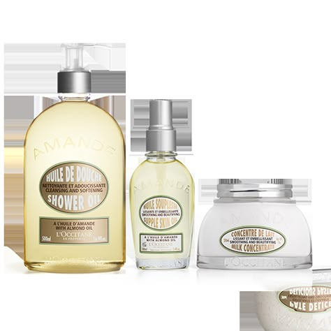 Almond Body Care Trio Man Shower, Shower Oil, L Occitane, Hand Care, Oils For Skin, Body Moisturizer, The Skin, Body Skin, Beauty Gift