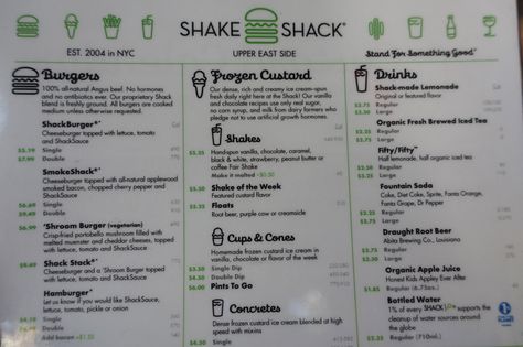 Shake Shack NYC Menu Shake Shack Nyc, Shake Shack Menu, Nyc Upper East Side, Visiting New York, Shake Shack, Angus Beef, Visit New York, Nyc Restaurants, Restaurant Review