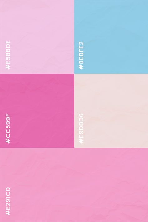 Legally Blonde Color Palette, Barbie Pallete Color, Barbie Color Scheme, Barbie Pink Color Palette, Pink Retro Color Palette, Barbie Colour Palette, Y2k Palette, Barbie Color Palette, Pink Blue Color Palette