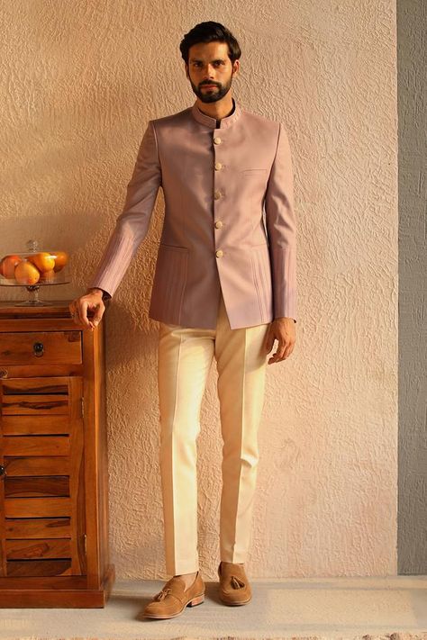 Buy Dhruv Vaish Blue Silk Panelled Bandhgala Online | Aza Fashions Mens Outfit For Sisters Wedding, Lavender Jodhpuri Suits For Men, Men Bandhgala Suits, Velvet Bandhgala For Men, Bandhgala Suit Men, Coat Pant For Men Suits Wedding, Jodhpuri Suits For Men Wedding, Bandhgala For Men, Attire Guide