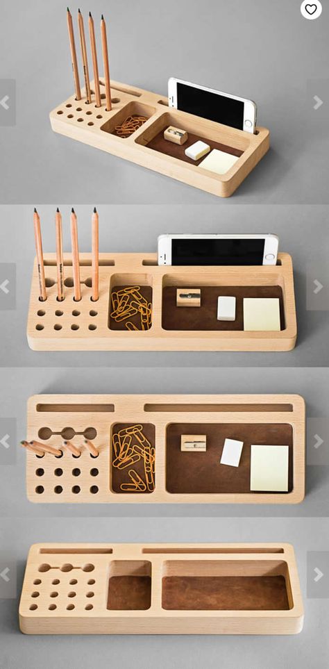 Cnc Desk Organizer, Wooden Office Accessories, Pen Stand Ideas, Wood Storage Box Ideas, Pencil Holder Ideas, Pen Stand Diy, Storage Box Ideas, Diy Wooden Desk, Wooden Pen Stand