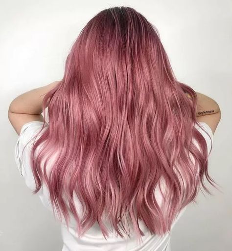 Pastel Hair, Balayage, Color Depositing Conditioner, Dark Pink Hair, Rose Pink Hair, Easy Curly Hair, Temporary Hair Color, Semi Permanent Hair Color, Rose Gold Hair