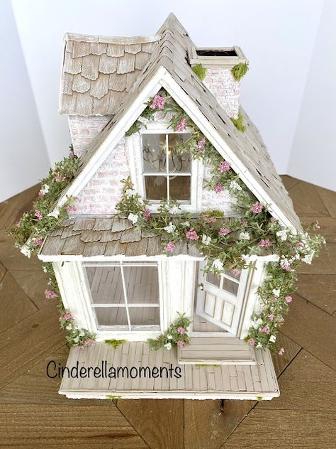 Cinderella Moments: To My Dearest Cottage Dollhouse Cottage Dollhouse, Custom Dollhouse, Cinderella Moments, Little Cottage, Diy Dollhouse Furniture, Chair Upholstery, Chapel Wedding, Flowering Vines, The 5th Of November