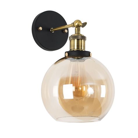 Indoor Lanterns, Globe Wall Light, Wall Light Fittings, Black Wall Lights, Wall Spotlights, Indoor Wall Lights, Wall Candles, Wall Lantern, Amber Glass