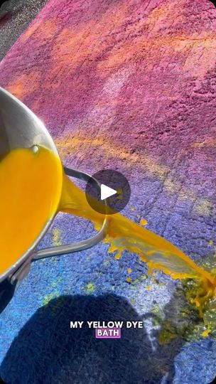 139K views · 96K reactions | DyeMore can truly dye it all 🤯 Here are some helpful tips and tricks if you plan on trying this at home 👇 Full tutorial is up at the link in bio 

1️⃣ Thoroughly wet the carpet with a hose and place it outside on a tarp.

2️⃣ Mix 1 bottle of Rit DyeMore for Synthetics in 3 gallons of water in a stainless steel pot. Heat until it reaches roughly 200F or just under boiling. 

3️⃣ Wearing heat resistant rubber gloves or oven mitts, carefully pour the hot DyeMore onto the damp carpet. Work slowly to avoid any splashes!! 
 4️⃣ Use a stiff bristle brush to work the dye into the carpet fibers and spread towards the edges. 

5️⃣ Repeat to create additional colors and pour onto the carpet until you have the desired color. 

6️⃣ Use the stiff bristle brush to blend in How To Dye Carpet, Dye Carpet, Inexpensive Rugs, Power Wash, Thrift Flips, Rit Dye, Fabric Dye, Stainless Steel Pot, Gallon Of Water