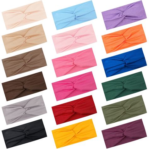 PRICES MAY VARY. Package include: come with 18 pieces colorful twist turban headbands for women as picture show, enough quantity and a wide varity of colors twist headbands for women daily wear and share with others 18 colors: bisque, beige, brown, saddle brown, light grey, black, sky blue, pink, coral, deep pink, red, yellow, lavender, orange, navy, green, army green and purple stretchy twist headbands are included, multiple colors women twist headbands can match with different color outfits Pr Headband Pictures, Bands Workout, Twisted Turban Headband, Lavender Orange, Color Outfits, Yoga Headband, Stretchy Headbands, Turban Headband, Fabric Headbands