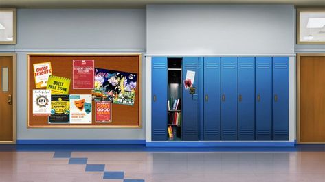 I use this background quite a lot I opened the locker and coustomize it in my own way! I use it in school gcmm! School Hallway Background, Hallway Background, Gacha Backgrounds Outside, School Hallway, The Untold Truth, Episode Interactive Backgrounds, School Hallways, Anime Places, Episode Backgrounds