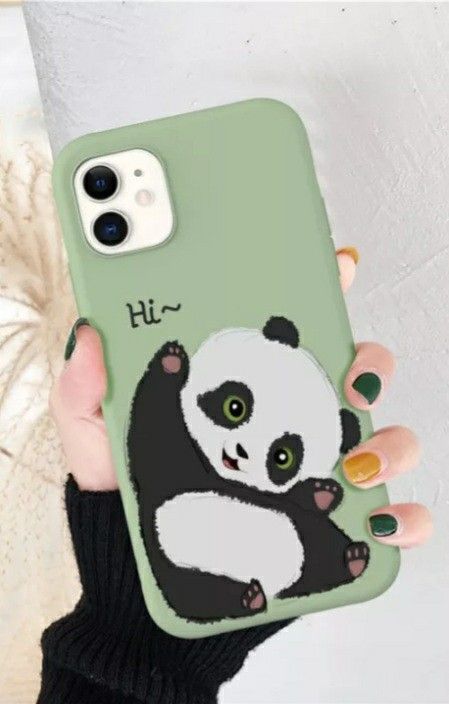 Cute Mobile Cover Painting, Paint Phone Case, Artsy Phone Cases, Panda Painting, Phone Case Diy Paint, Diy Phone Case Design, Phone Cover Design, Unique Iphone Cases, Animal Phone Cases