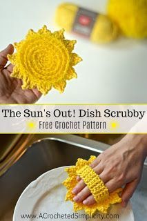 Scrubby Yarn Crochet, Crochet Scrubby, Scrubbies Crochet Pattern, Dish Scrubbies, Stitches Design, Crochet Puff Flower, Scrubby Yarn, Crochet Scrubbies, Quick Crochet Projects