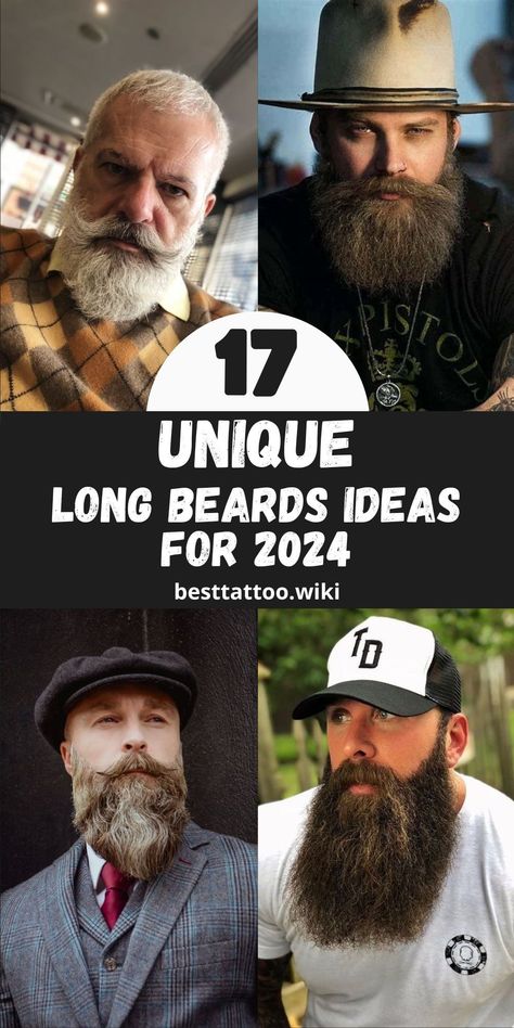 Unleash your inner style icon with our comprehensive overview of long beard styles for men in 2024. Explore a plethora of options, from classic elegance to contemporary edginess, and find the perfect match for your unique personality and aesthetic. Whether you prefer a meticulously groomed look or a more carefree vibe, our curated collection has the ideal long beard style to help you express yourself with authenticity and confidence. Long Beards Styles, Long Beard Styles For Men, Medium Beard Styles, Ducktail Beard, Older Men Haircuts, Beard Trend, Long Beard Styles, Mohawk Hairstyles Men, Long Beard