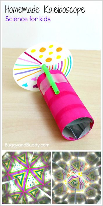 Learn how to make a kaleidoscope in this fun STEM/science activity for kids. It's such a fun way to explore light, reflections, and symmetry! ~ BuggyandBuddy.com Science Activity For Kids, Science Crafts, Kid Experiments, Science Activity, Science Activities For Kids, Stem Projects, Stem Science, Preschool Science, Activity For Kids