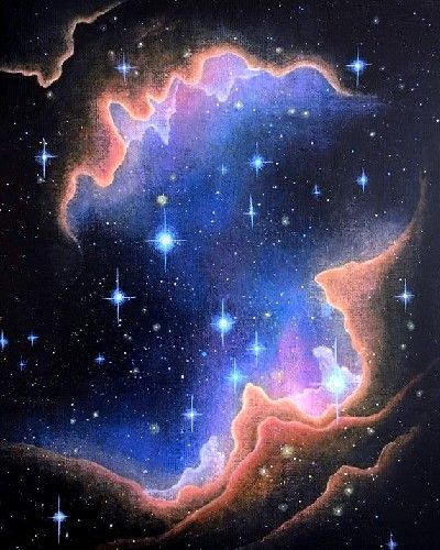 Celestial Space Art, Painting Of Universe, Space Sky Painting, Space Painting Aesthetic, Space Paintings Acrylic, Outer Space Acrylic Painting, Celestial Art Paintings, Nebula Acrylic Painting, Universe Aesthetic Art