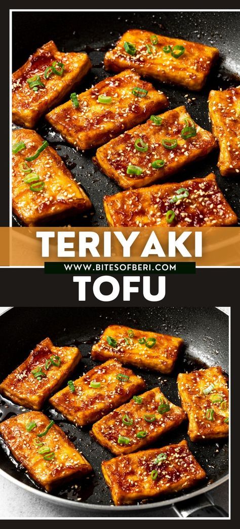 This teriyaki tofu is a delicious combination of pan-seared tofu slices and sweet and savory teriyaki sauce. Serve it alongside a bowl of fluffy white rice and your favorite vegetable sides for a quick and healthy dinner that will convert anyone into a tofu lover! Tofu For Beginners, Wise Pictures, Tofu Teriyaki, Paleo Vegetarian Recipes, Vegetarian Chili Recipe, Teriyaki Tofu, Vegetarian Recipes Lunch, Healthy Vegetarian Dinner, Vegetarian Meal Prep