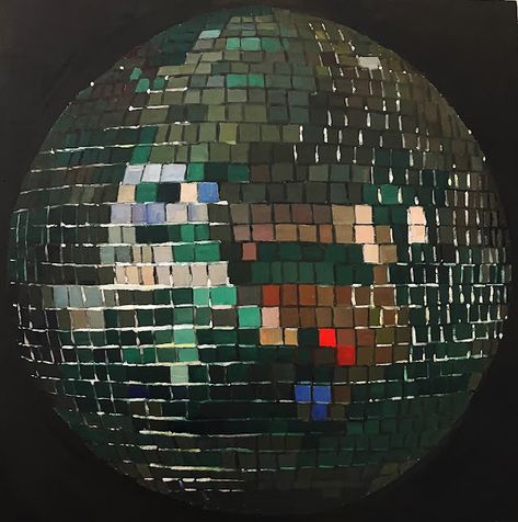 Vintage Disco, Keramik Design, Disco Balls, Oil Painters, Disco Ball, Daily Art, Painting Inspiration, Original Oil Painting, Art Day