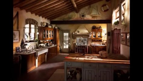 Italian Rustic Kitchen, Rustic Italian Kitchen, Old Country Kitchens, Modern Konyhatervezés, Rustic Italian Decor, Country Chic Kitchen, Rustic Italian Home, Italian Kitchen Design, Country Kitchen Designs