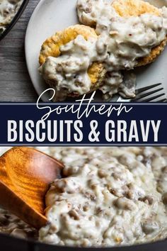 Southern Biscuits And Gravy, Biscuits And Sausage Gravy, Biscuits And Sausage, Lobster Biscuits, Best Biscuits And Gravy, Homemade Sausage Gravy, Sausage Gravy And Biscuits, Red Lobster Biscuits, Sausage Gravy Recipe