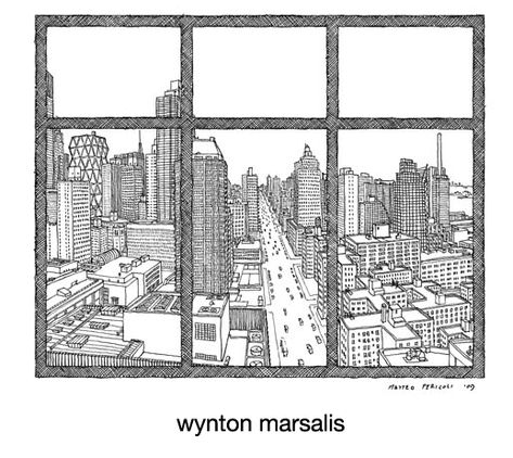 If It's Hip, It's Here (Archives): Matteo Pericoli's The City Out My Window. 63 New Yorker's Views. Croquis, Window Sketch, Window Drawing, City Sketch, Landscape Designers, Art Drawings Sketches Pencil, Nyc Art, Halloween Wallpaper Iphone, Oh Yes