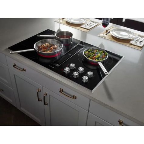 JennAir JED3536GS 36 Inch Wide 5 Burner Electric | Build.com Induction Cooktop Kitchen, Counter Top Stove, Kitchen Sitting Areas, Cooktop Kitchen, Downdraft Vent, Downdraft Cooktop, Kitchen Island With Cooktop, Kitchen Island With Stove, Cook Top Stove