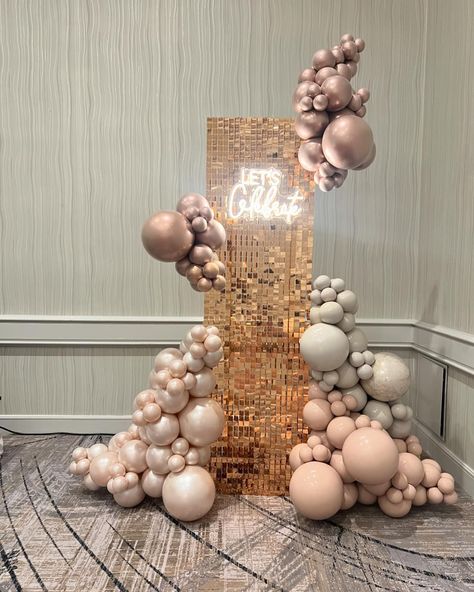 You need to hear this! Balloons belong at weddings. It’s a fact 😄 This mini sequin wall display was the perfect combination to accompany … | Instagram Luxury Balloons, Gorgeous Wedding Reception, Sequin Wall, Sequin Backdrop, Shimmer Wall, Balloon Display, Mini Balloons, Balloon Wall, Just Imagine