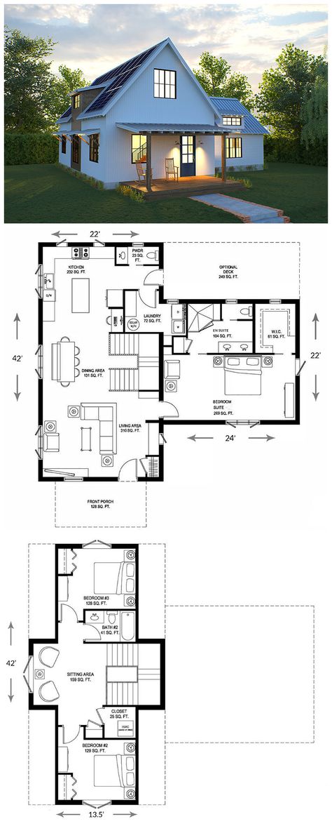 Small Dream Homes, Architecture Renovation, Small Floor Plans, Sims 4 House Plans, Sims 4 House Design, Casas The Sims 4, Villa Plan, Sims House Plans, Tiny House Floor Plans