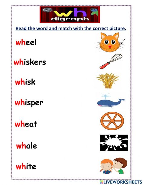 Digraph- beginning wh words worksheet Digraph Wh Worksheet, Wh Words Worksheet Grade 1, Wh Sound Worksheet, Wh Sound Words, Th Worksheets Digraph, Wh Words Worksheet, Consonant Diagraph, Wh Digraph Worksheets, Wh Worksheets