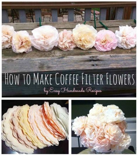 Coffee Filter Roses, Diy Fleur, Coffee Filter Crafts, Coffee Filter Flowers, Decoration Shabby, Fleurs Diy, Folding Origami, Make Coffee, Coffee Filters