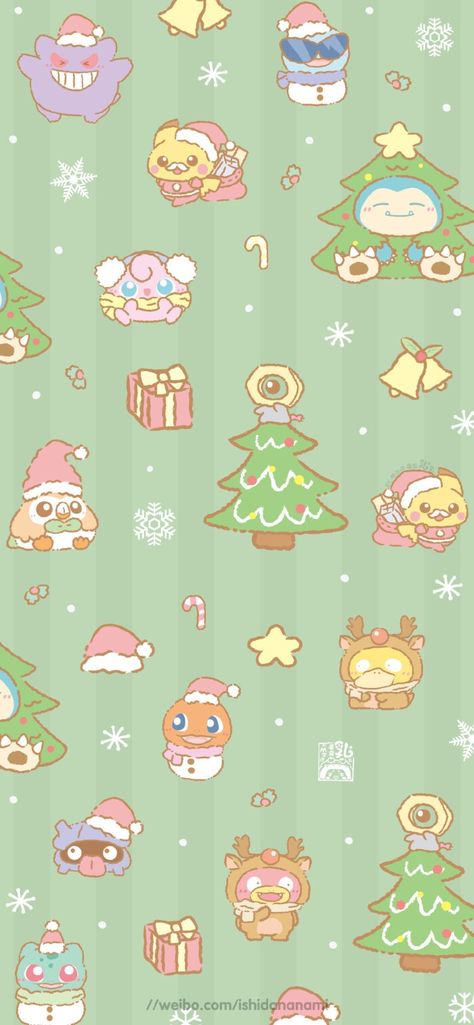 Video Game Christmas Wallpaper, Nintendo Christmas Wallpaper, Pokémon Christmas Wallpaper, Winter Pokemon Wallpaper, Pokemon Winter Wallpaper, Ironic Wallpapers, Pokemon Christmas Wallpaper, Kawaii Christmas Wallpaper, Darker Wallpaper