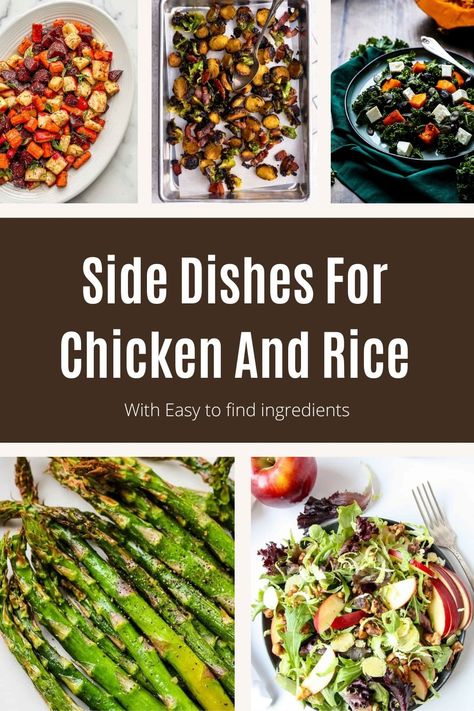 Chicken and rice are such a common meal.  But change up the side dishes with these amazing side dish ideas that go amazing with chicken and rice dishes. Sides For Roast Chicken Dinner, Sides For Chicken Thighs, Chicken And Rice Recipes, Garlic Mushrooms Recipes, Easy Healthy Side Dishes, Side Dish Ideas, Roasted Cauliflower Salad, Roast Chicken Dinner, Honey Soy Chicken