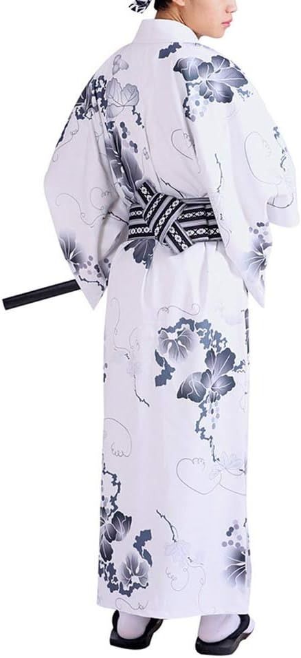 Men's Japanese Traditional Kimono Robe Long Sleeve Spa Bathrobe Easy Wearing Yukata Sleepwear Nightgown Unisex OBI Belt Set (Length 57", 324# White) at Amazon Men’s Clothing store Japanese Robes Men, Robes Men, Traditional Kimono, Obi Belt, Kids Luggage, Traditional Clothing, Pharmacy Gifts, Japanese Traditional, Traditional Outfits