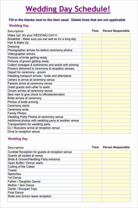 Wedding Day Timeline Template, Wedding Timeline Template, Wedding Day Schedule, Wedding Schedule, Wedding Planning Timeline, Day Schedule, Free Word, Itinerary Template, Wedding Day Timeline