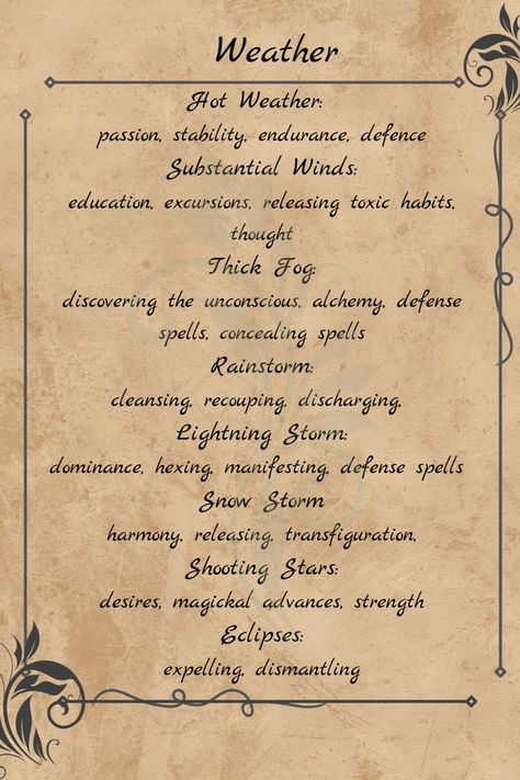 Grimoire Examples, Witchcraft Grimoire Pages, Magick Correspondences, Grimoire Spells, Spell Correspondences, Grimoire Journal, Strong Protection Spells, Good Weather Spell, Weather Magick