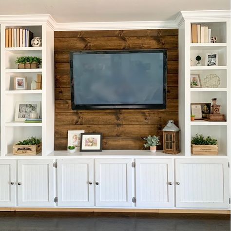 Tv Console Ideas Modern Wall Units, Tv Wall Idea, Fire Restoration, Shelving Decor, Tv Wall Ideas, Tv Wall Decor Ideas, Built In Entertainment Center, Living Room Built Ins, Living Room Entertainment Center