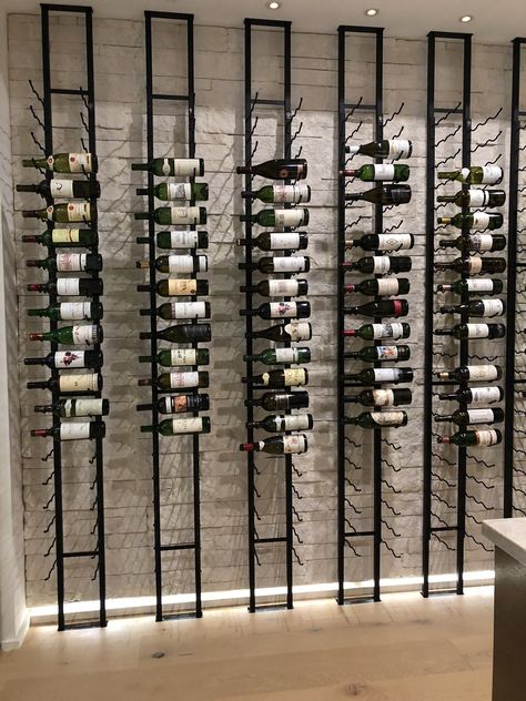 Wine Wall Display, Home Wine Cellars, Wine Wall, Cigars And Whiskey, Wine Store, Bar Design Restaurant, Basement Bar, Liquor Store, Wine Room