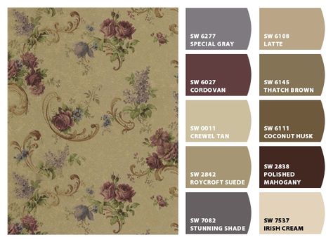 Instantly turn any picture into a palette with ColorSnap, created for you by Sherwin-Williams. Sw River Rouge, Victorian Color Palette, Color Palette Vintage, Home Victorian, Wallpaper For Home, Sherwin Williams Colors, Victorian Wallpaper, Crafts With Pictures, Color Pallets