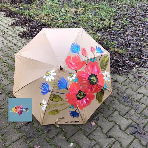 Painted Umbrella, Leaf Print Art, Umbrella Craft, Custom Umbrella, Umbrella Painting, Anime Diy, Umbrella Art, Kids Class, Night Painting