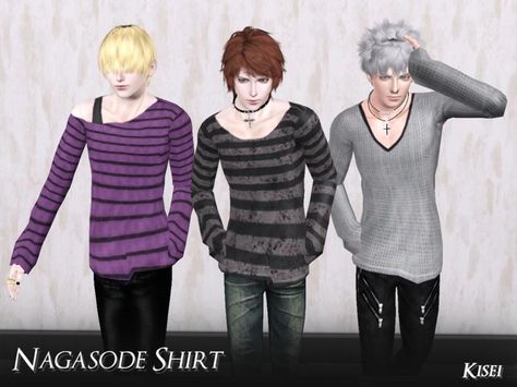 athem2310's Nagasode Shirt - Kisei Sims 3 Clothing, Sims 3 Cc Clothes, Sims 3 Cc, Sims 4 Male Clothes, Emo Shirts, Sims 3 Cc Finds, Sims 3 Mods, Nude Tops, Alt Clothes