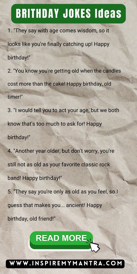 BRITHDAY  JOKES Ideas Birthday Jokes Humor, Funny Birthday Jokes, Funny Birthday Message, Food Jokes, Birthday Jokes, Anime Male, Card Messages, Guy Best Friend, Birthday Wishes Funny