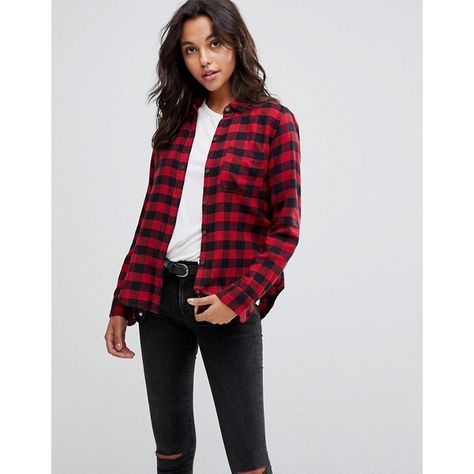 Red Checkered Shirt Outfit, Red Check Shirt Outfit Women, Check Shirts For Girls, Red Checked Shirt Outfit, Check Shirt Outfit Women, Checkered Shirt Outfit, Red Shirt Outfits, Checked Shirt Outfit, Black Check Shirt