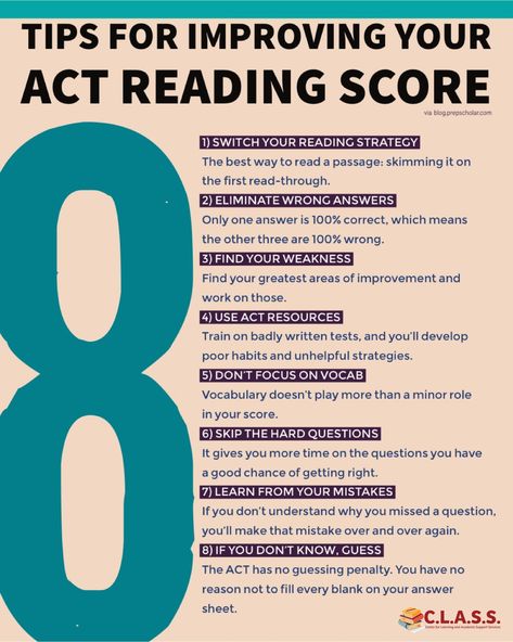 8 Tips to Improve Your ACT Reading Score Act Reading Test Tips, Act Math Tips, Act Prep Tips English, Act Test Tips, Act English Tips, Act Prep Tips, Psat Prep, Act Tips And Tricks, Graduating Early