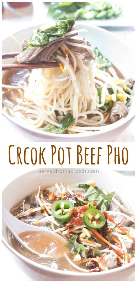 Crockpot Pho, Mac And Cheese Rezept, Pho Soup Recipe, Crock Pot Beef, Pho Recipe, Pho Soup, Crockpot Recipes Beef Stew, Beef Stew Crockpot, Vietnamese Restaurant