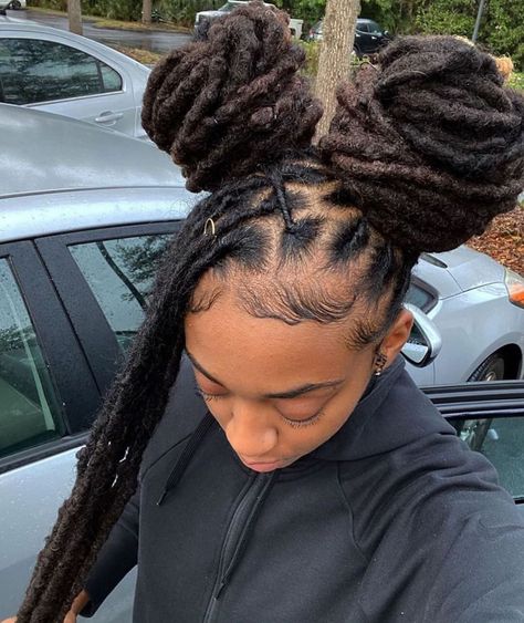 The Loc’d Room on Instagram: “👽 Space Buns on @dopeloxx 👽” Loc Retwist, Loc Care, Faux Locs Styles, Dreads Styles For Women, Natural Hair Moisturizer, Braiding Your Own Hair, Protective Hairstyles For Natural Hair, Beautiful Dreadlocks, Space Buns