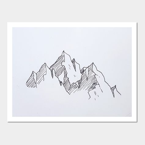 traditional mountain line art -- Choose from our vast selection of art prints and posters to match with your desired size to make the perfect print or poster. Pick your favorite: Movies, TV Shows, Art, and so much more! Available in mini, small, medium, large, and extra-large depending on the design. For men, women, and children. Perfect for decoration. Simple Mountain Art, Landscape Line Drawing, Line Art Mountains, Mountain Sleeve Tattoo, Mountain Line Art, Art Mountains, Interior Architecture Drawing, Geometric Mountain, Mountain Drawing